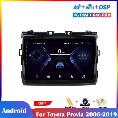 9 inch IPS Screen Android Multimedia Player For Toyota Previa Tarago 2006-2019 Car Radio Stereo GPS Navigation Bluetooth