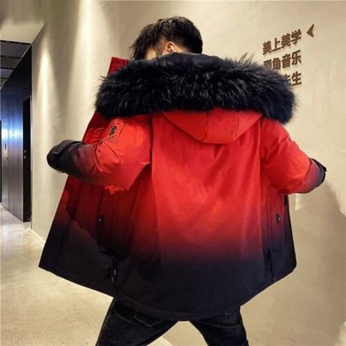 Men Winter New Warm Casual Fur Hooded Jacket Parkas Men Outdoor Fashion Warm Thick Pockets Army Coat Parkas Men