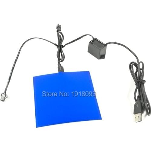 New 6 Color Choice Powered by DC-5V USB Drive 10X10CM Novelty Lighting EL Sheet EL panel for house festival decoration