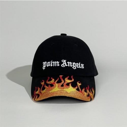Palm Angels 22SS Unisex sun hat with flame pattern Beauty tide PA Luxury Embroidered flame pattern high quality Baseball Cap