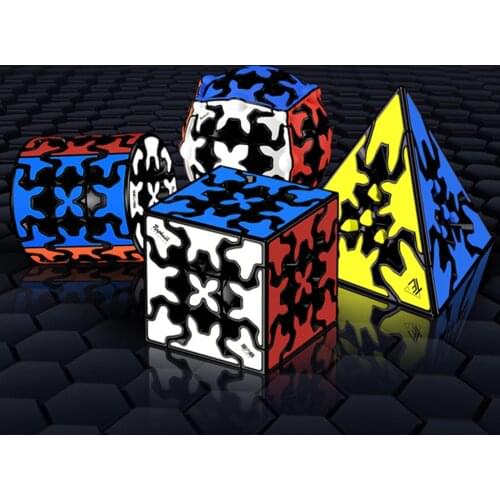 [Picube]Qiyi Gear Cube 3x3x3 Gear Cube 3x3 Pyramid Cylinder Ball Sphere Speed Cubes Puzzle Educational Toy for Children Gift