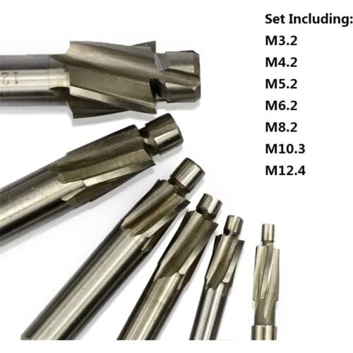 7pcs hss counterbore end mill M3.2-M12.4 pilot slotting tool end mill bench end mill