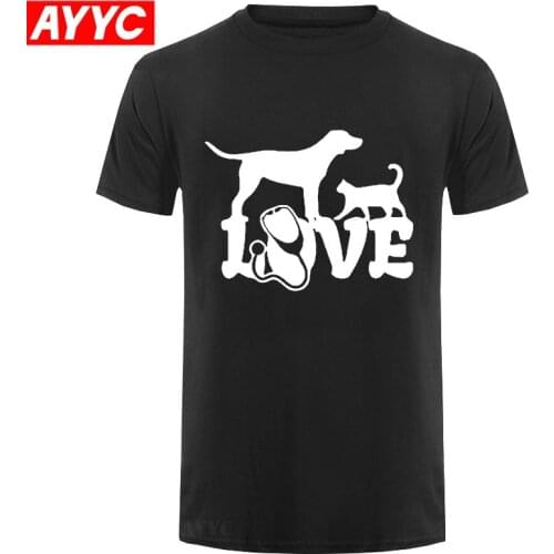 Love Animals Veterinarian T Shirt Casual Cotton T Shirt for Boys Summer Funny Short Sleeve Mens Clothing