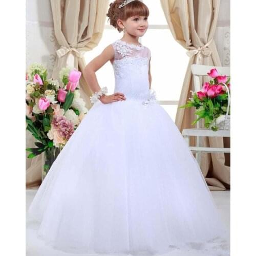 Fit to Flare Flower Girl Dresses with Corset Back Girl Pageant Dress for Party
