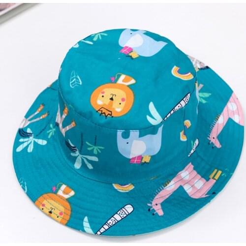 ZWF201 Baby Boy Girl Hat Cap for Children Kids Toddlers Panama Bucket Fishing Floppy Sun Hat Boys Girls Cartoon Fashion