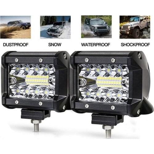 Work Light 60W 4INCH 20LED Waterproof Spot Flood Beam for Work Driving Offroad Boat Car Tractor Truck 12V 24V LED Light Bars