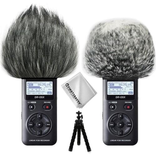 Outdoor Portable Digital Recorders Furry Microphone Mic Windscreen Wind Muff for Tascam DR05X DR05 + mini tripod