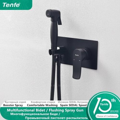 High Quality Booster Spray Gun Faucet Brass Matte Black Bidet Shower Maternal Body Cleaner Toiletseat Rises
