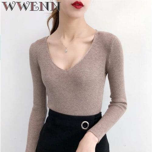 Женские пуловеры с V-образным вырезом WWENN China At AliExpress