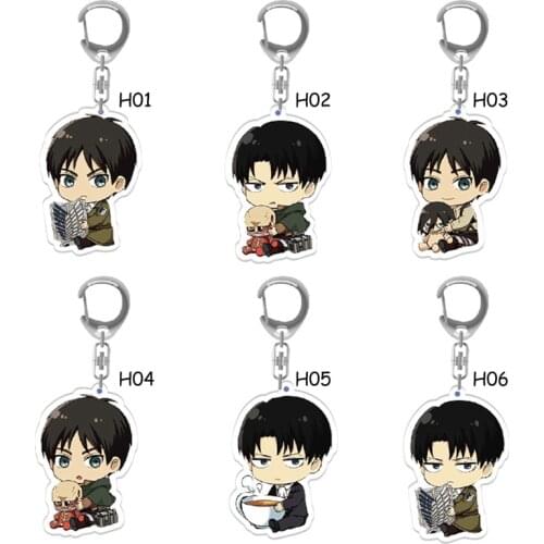 Japan Cartoon Anime Attack On Titan Keychain Acrylic Transparent Key Chain Ring Accessories Jewelry For Fans Gift