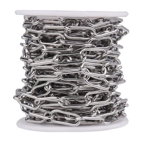 2meter Stainless Steel paper clip Link Chains Bulk Gold Steel Color for DIYJewelry Chain Making Crafts gfh45