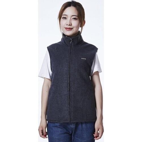 Women Autumn Winter Warm Fleece Vest Outdoor Sports Fishing Climbing Hiking Plus Velvet Thermal Windproof Stand Collar Waistcoat