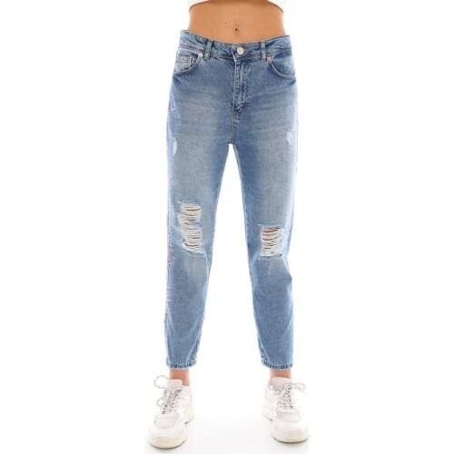 Women Summer Fashion High Waist Orjinal Designed MOM Streeet Eleastic Jeans Turkish Quality