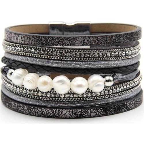 ZG 2018 Fashion bracelet summer design New Arrive Flash Pearl Bracelet women pearl jewelry with magnetic clasp