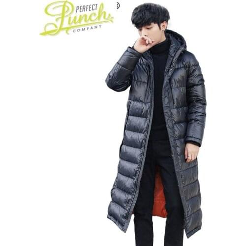 Winter Mens Down Jacket Hooded Thick Long Coat 20% White Goose Down Jacket Korean Parka Doudoune Homme 1907 KJ3027
