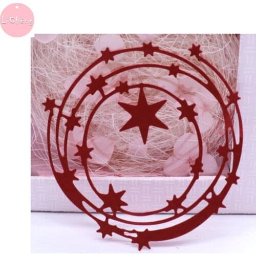 Stars Circle Slimline Card Dies Scrapbooking Paper Card Making Diy Craft Embossing Die Cut Stencils Clear Stamps Punch For Metal