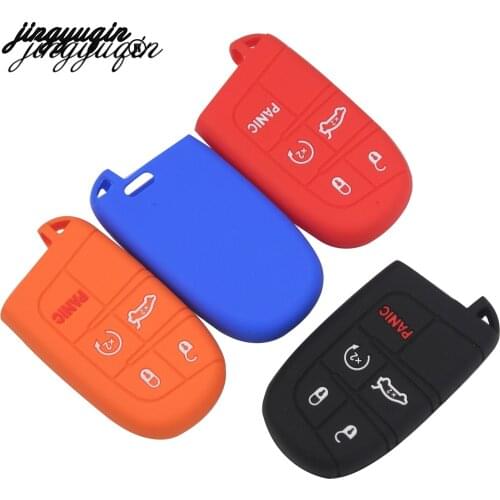 10pcs Silicone Car Key Case Cover For Jeep Grand Cherokee Dodge JCUV Dart Journey Chrysler 300C Fiat 5 BTN Remote Fob Rubber
