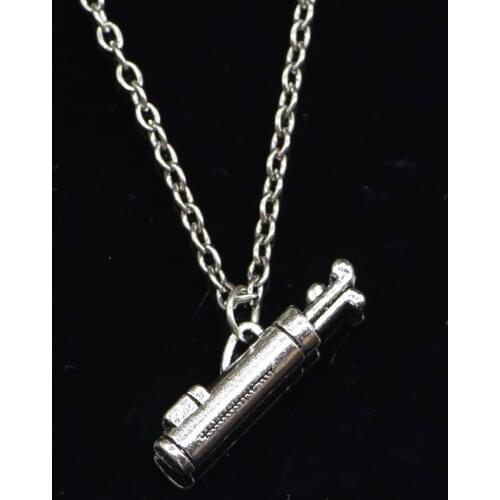 20pcs New Fashion Necklace 24x7mm golf barrel Pendants Short Long Women Men Colar Gift Jewelry Choker