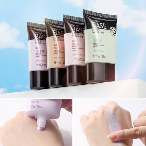 4 Colors Face Makeup Base Concealer Liquid Foundation Whitening Primer Oil Control Soft BB Cream Waterproof Pre-makeup TSLM1