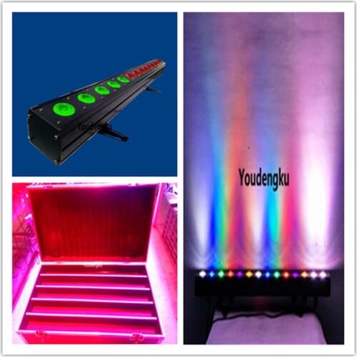 4 pieces with flightcase changeable LED Wall Washer 14*18W 6 in 1 rgbwa uv Floor Wall Washer wedding wall lights