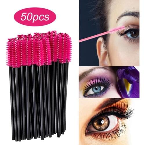 50pcs Disposable Spiral Eyelash Brush Comb Mascara Wands Eye Lashes Extension Tool Professional Beauty Makeup Tool For Women
