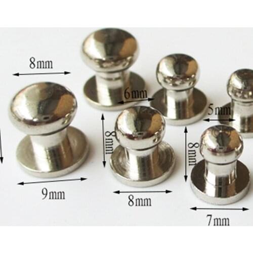 6-8mm Solid Brass Ball Head Stud Screw Back Nipple Rivet Studs Button Strap Stopper
