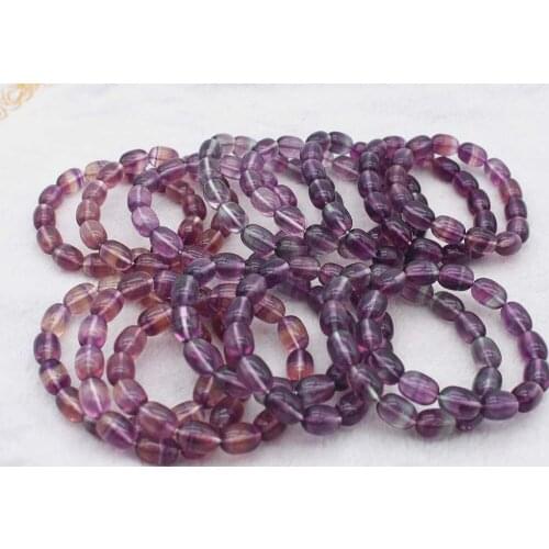 AAA Superior Quality Natural Purple Rainbow Fluorite Bracelet Men And Women Fund Crystal Ornaments Bracelet For GIFT