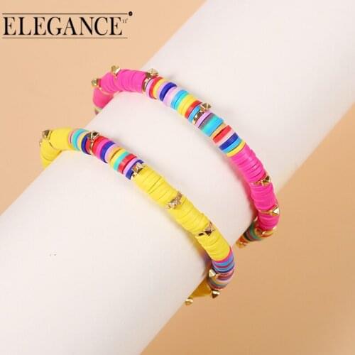 Badu Polymer Clay Beads Charms Bracelet Bohemia Jewelry Silicone Colorful Bracelet Ladies Exquisite Gift New Year Gift