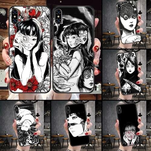 Tomie Kawakami Manga Anime Phone Case For iphone 5 5S SE 2 6 6S 7 8 11 12 Mini Plus X XS XR Pro Max black silicone coque art