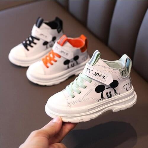 Disney girls cartoon Mickey mouse breathable boots non-slip soft Casual Shoes girls gift
