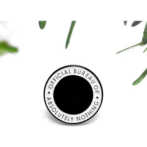 Creative black white border round text enamel alloy brooch jewelry punk denim clothes pendant good friend jewelry gift