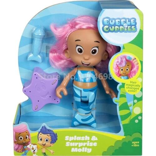 New Bubble Guppies Molly Bath Doll Figure Toy Set 20cm Cute Kids Baby Bath Toys Dolls Children Girls Gifts