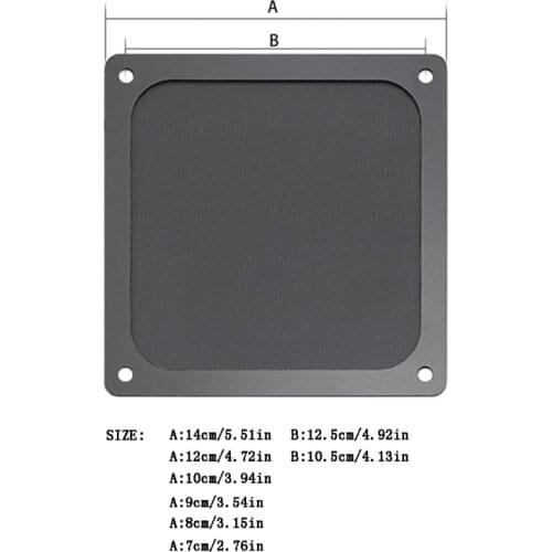 Magnetic Dust Filter Dustproof Mesh Fan Cover Net Grill Guard with Hole for PC Computer Case Cooling Fan Accessories