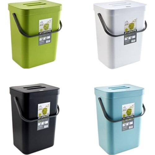 1Pc Wall Hanging Trash Can Kitchen Cabinet Door Non-toxic Plastic Trash Bin Kitchen Storage Sanitary Bucket Garbage Basket