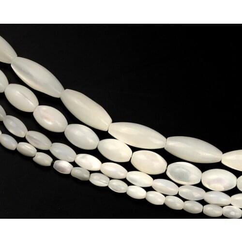 Natural Rice Shaped White Mother Of Pearl Mop Beads Shell Loose Beads For Jewelry Making DIY Bracelet Ear Studs Accessories 15