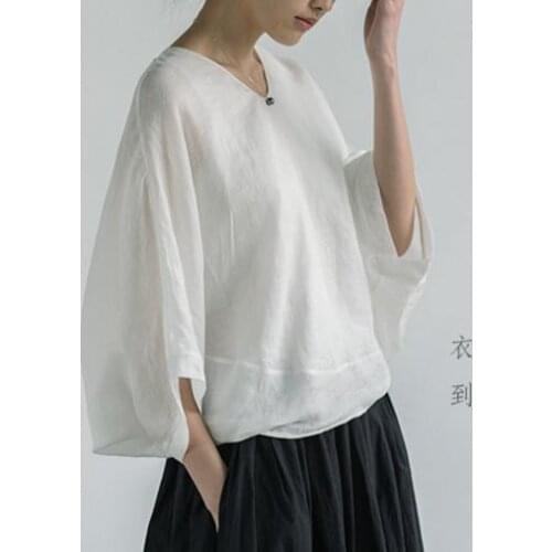 YLO STOCK2020 New arrival Linen Shirts Women blouses 17393-16