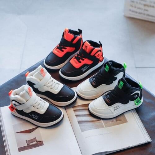 2020 Autumn Winter Plush Warm Sneaker Children Shoes Girls Boys Sport Shoes Antislip Soft Bottom Kids Baby Sneaker Leather Shoes