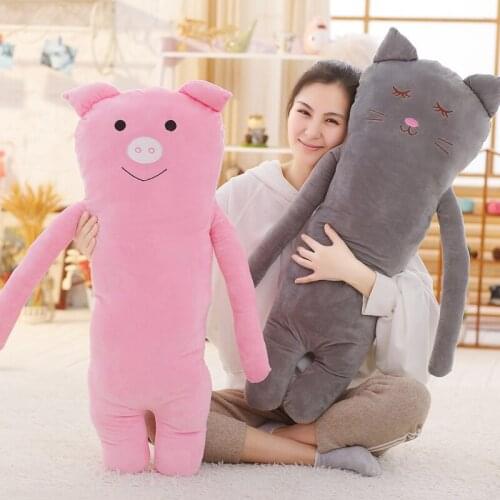 100cm Boyfriend Pillow Rabbit Pig Cat Bear Plush Pillow Baby Grownups Pillow Animals Cloth Plush Cushion Girls Birthday Gift
