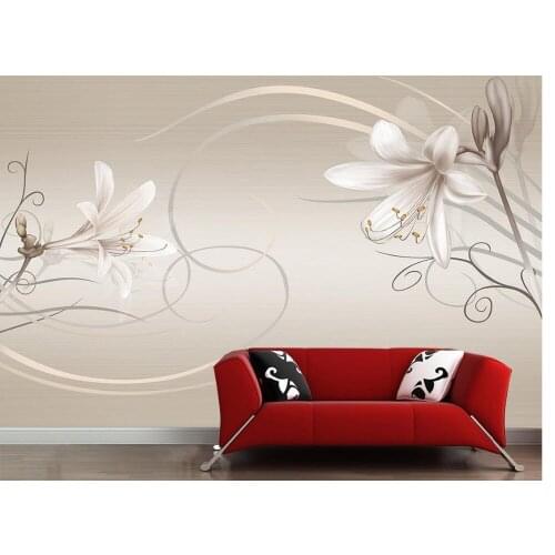 Custom photo wallpaper 3D stereoscopic Lily elegant modern minimalist fashion TV background wallpaper 3d mural wallpaper