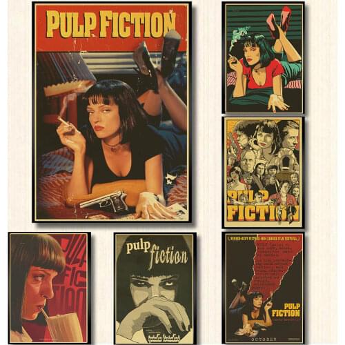 Pulp Fiction Posters Vintage Paper Retro anime poster poster Vintage Home Wall sticker Decor Quentin Tarantino