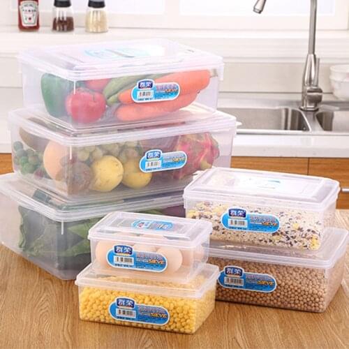 Transparent PP Storage Box Food Toy Underwear Containers Kitchen Fridge Organizer Freezer Rectangular Storage With Lid Lunch Box