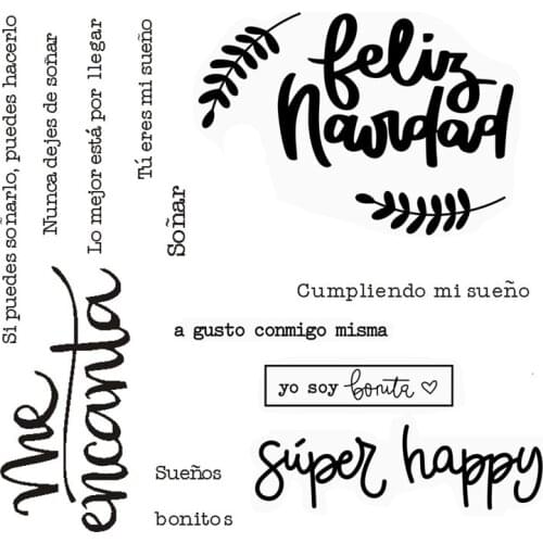 Spanish phrase Transparent Clear Silicone Stamp/Seal for DIY scrapbooking/photo album Decorative clear stamp sheetstampons