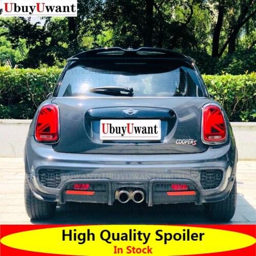 Glossy Black JCW Roof Spoiler Carbon Fiber Rear Window Wing Body Kit Racing Accessories Trim For Mini F55 F56 Cooper 2013 - 2020