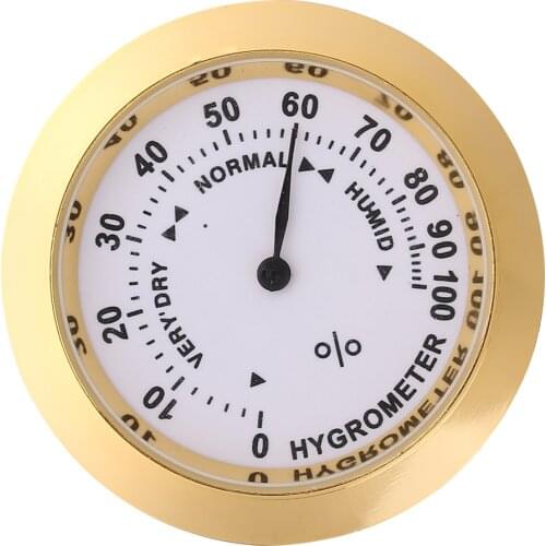 Violin Thermometer Hygrometer Aluminum Alloy Round Temp Humidity Meter for Guitar Musical Instrument Care Monitoring Tool Gold