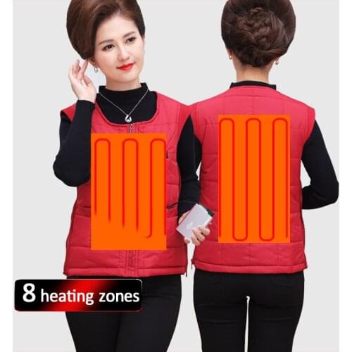 Smart electric heating vest vest USB far infrared charging to keep warm three-speed silicone temperature heated clothes