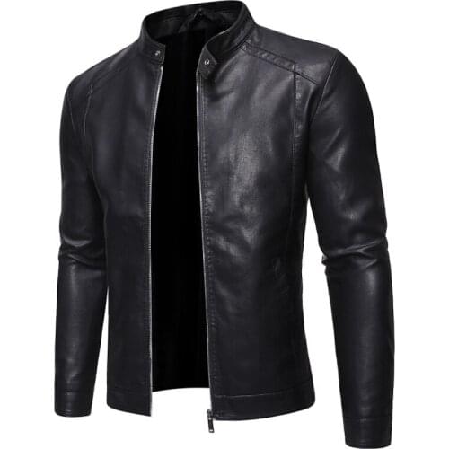 WICCON Men's Faux Leather Jackets
