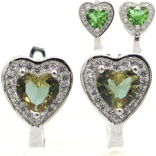 38x21mm Romantic Created Pink Raspberry Rhodolite Garnet White CZ Gift For Sister Silver Earrings