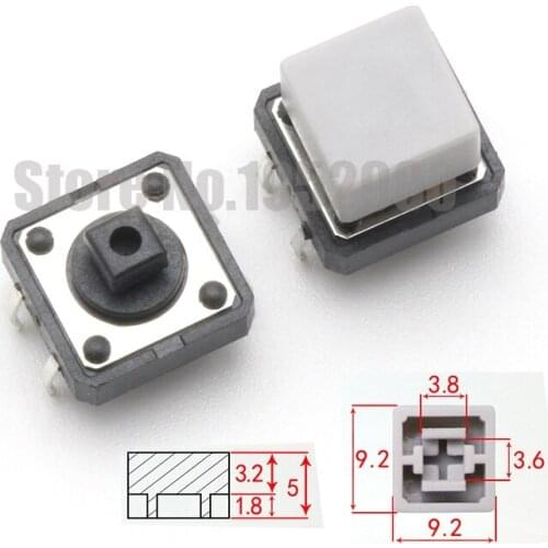 200PCS Square Button Caps 9.2*9.2*5 Match 12*12*7.3 Square Head Button Caps