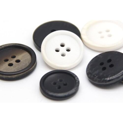 4 Holes Black Resin Men Coat Suit Decorative Buttons For Clothing Jacket Sweaters Decorations High Quality Accessories Wholesale