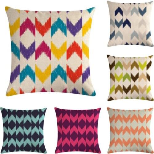 45cm*45cm V type color geometry design linen/cotton throw pillow covers couch cushion cover home decorative pillows